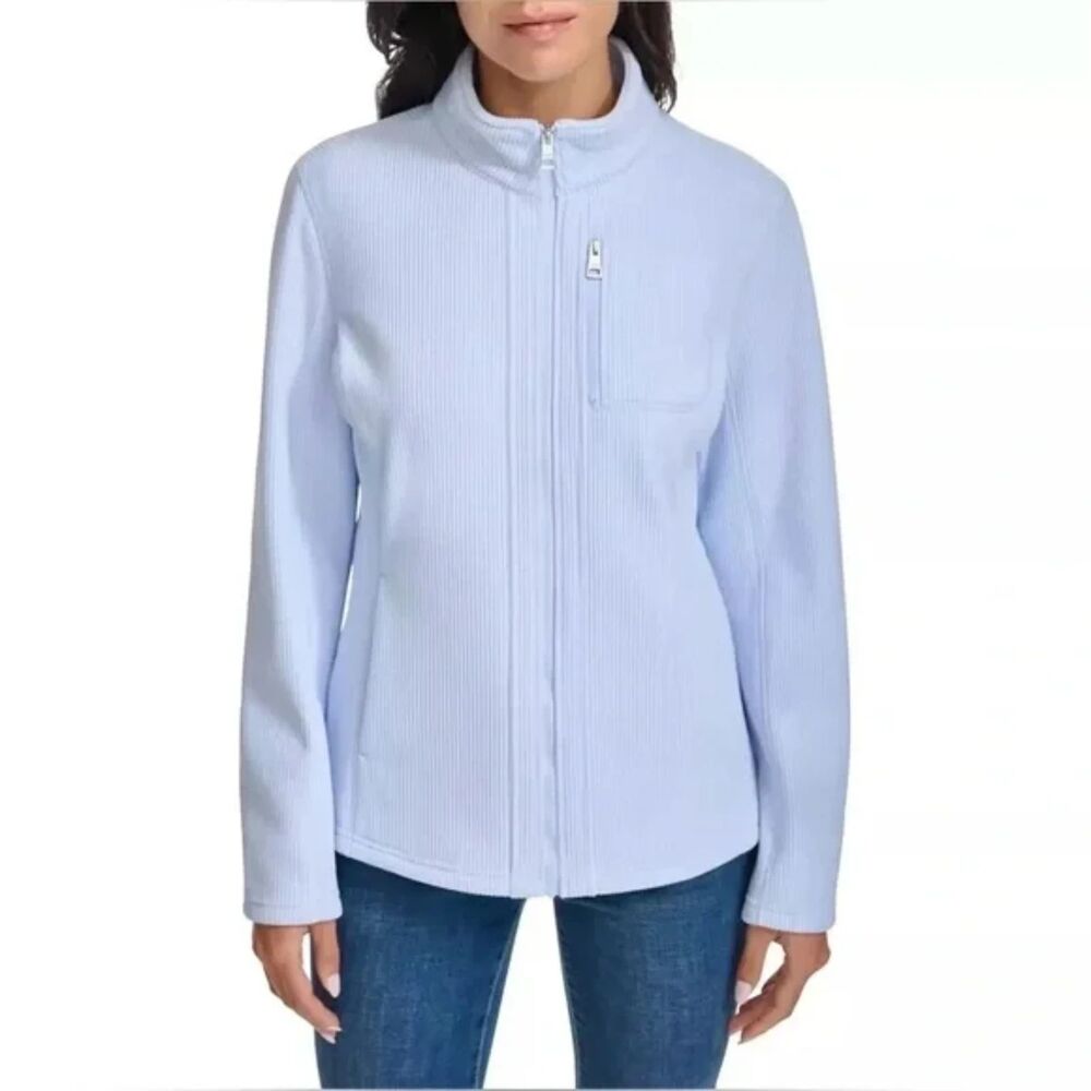 NWOT Andrew Marc Baby Blue Fleece Utility Zip Up Sz S